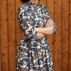 Palava Cynthia Dress in Blue Puffins